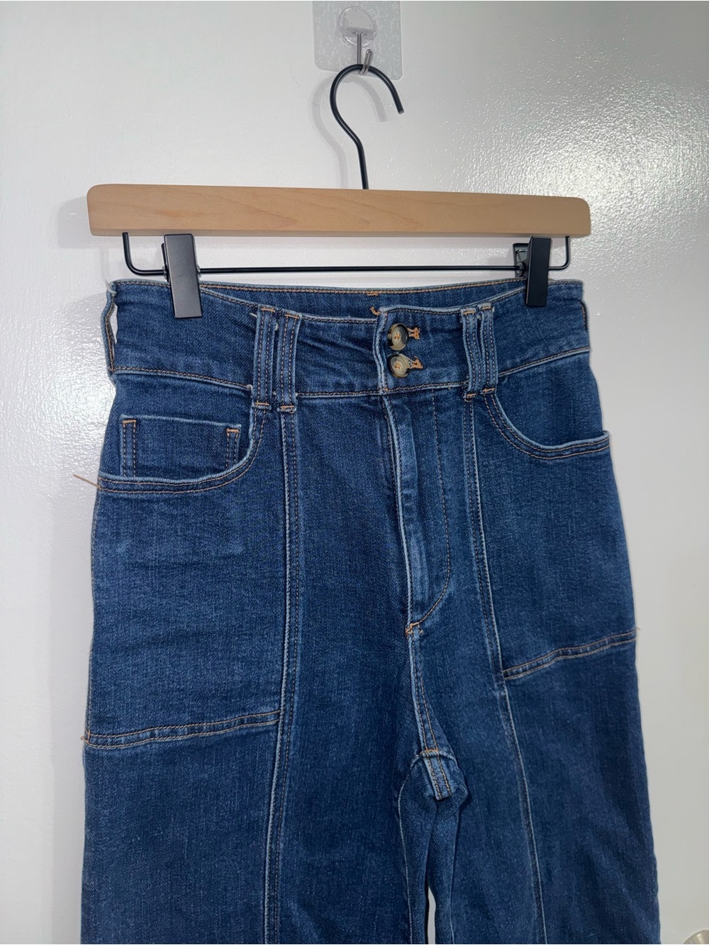 Pilcro The Skipper Seamed High-Rise Crop Wide-Leg Jeans $148 Size 27 (sold out) - Picture 8 of 12